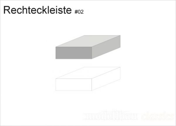 Buche-Leiste, vierkant,  1 x 1000 x 50 mm